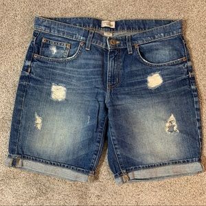 Women's GAP MId Rise DISTRESSED Boyfriend DENIM Jean SHORTS 10 / 30